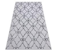 Tapis MEFE moderne 8504 Treillis fleurs - Structural deux niveaux de molleton gris foncé 280x370 cm