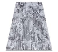 Tapis MEFE moderne B402 - Structural deux niveaux de molleton gris foncé 80x150 cm