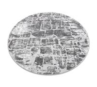 Tapis MEFE moderne Cercle 6184 Pavage brique - Structural deux niveaux de molleton gris foncé cercle 120 cm