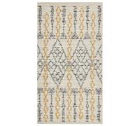 Tapis Moderne à Motif Géométrique Salon 80 x 150 cm en Coton Beige Jaune Kadapa