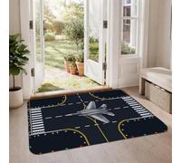 Tapis moderne à thème aviation de chasse 0,6 x 0,9 m | thème de l'aviation, passion pilote, accents d'entrée modernes, graphique d'avion militaire