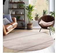 Tapis Moderne - CARPETTEX - Poil Court Uni - Beige - 160 cm Rond