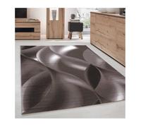 Carpettex Moderne Tapis Salon Tapis Chambre Brun-1 80 x 150 cm - Tapis à Poils Courts, a Poil Ras, Conception de Vagues abstraites Doux et Moelleux - Tapis Cuisine Moquette Salle de Sejour