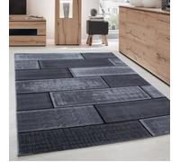 Tapis Moderne - CARPETTEX - Salon - Rectangulaire - Carreaux - Noir - 200 x 290 cm