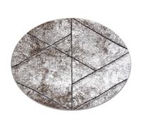 Tapis moderne COZY 8872 Cercle Wall géométrique triangles - Structural deux niveaux de molleton marron cercle 160 cm