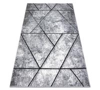 Tapis moderne COZY 8872 Wall géométrique triangles - Structural deux niveaux de molleton gris / bleu 80x150 cm