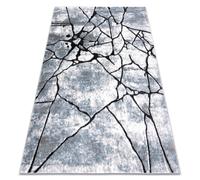 Tapis moderne COZY 8873 Cracks béton fissuré - Structural deux niveaux de molleton gris clair / bleu 80x150 cm