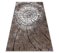 Tapis moderne COZY 8875 Wood tronc d'arbre - Structural deux niveaux de molleton marron 80x150 cm