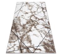 Tapis moderne COZY Lina géométrique marbre - Structural deux niveaux de molleton marron 280x370 cm