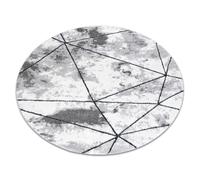 Tapis moderne COZY Polygons Cercle géométrique triangles - Structural deux niveaux de molleton gris cercle 200 cm