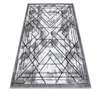 Tapis moderne COZY Tico géométrique - Structural deux niveaux de molleton gris 160x220 cm