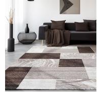 Tapis moderne design - SIMPEX - EMILIE - Marron Beige Blanc - 120 x 170 cm - 100% Polypropylène - Intérieur