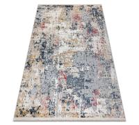Tapis moderne DISTIN 0123A rose / poudre / blanc - Abstraction vintage franges 120x170 cm