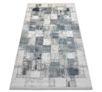Tapis moderne DISTIN 0143A bleu marine / bleu / blanc - Géométrique vintage franges 200x290 cm