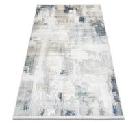 Tapis moderne DISTIN 0144A blanc / crème / beige - Abstraction vintage franges 160x230 cm