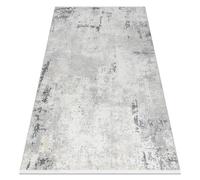 Tapis moderne DUKE 51378 crème / gris - Béton pierre structuré très doux franges 140x190 cm