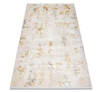 Tapis moderne DUKE 51546 crème / or - Vintage structuré très doux franges 140x190 cm