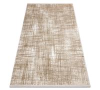 Tapis moderne DUKE A0357 beige - Vintage structuré très doux franges 140x190 cm
