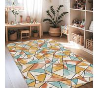 Tapis moderne en forme d'aquarelle géométrique 1,2 x 1,8 m