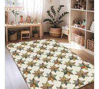 Tapis moderne et contemporain avec motif géométrique, orange, antidérapant, ne perd pas ses poils pour salon, chambre à coucher, couloir, bureau, 1,2 x 1,8 m