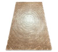 Tapis moderne FLIM 008-B1 shaggy cercles - Structural beige 160x220 cm