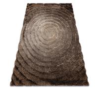 Tapis moderne FLIM 008-B7 shaggy cercles - Structural marron 120x160 cm