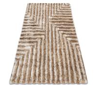 Tapis moderne FLIM 010-B1 shaggy labyrinthe - Structural beige 160x220 cm