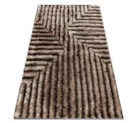Tapis moderne FLIM 010-B7 shaggy labyrinthe - Structural marron 120x160 cm