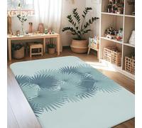 Tapis moderne minimaliste à texture géométrique pour l'été, bleu sarcelle, antidérapant, tapis de sol rectangulaire pour salon, chambre à coucher, cuisine, couloir, décoration 1,2 x 1,8 m