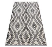 Tapis moderne MUNDO D7461 diamants 3D extérieur gris / beige 80x150 cm