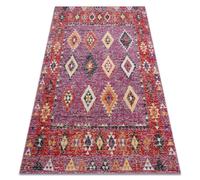 Tapis moderne MUNDO D7701 diamants boho extérieur rose / beige 140x190 cm