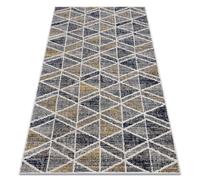 Tapis moderne MUNDO D7891 diamants triangles 3D extérieur gris / beige 160x220 cm