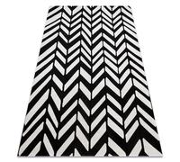 Tapis moderne MUNDO E0571 chevron extérieur beige / noir 160x220 cm