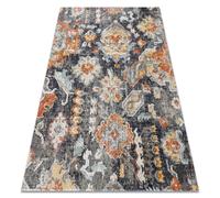 Tapis moderne MUNDO E0671 oriental vintage extérieur noir / jaune 120x170 cm