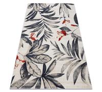 Tapis moderne MUNDO E7181 feuilles extérieur beige / bleu 80x150 cm