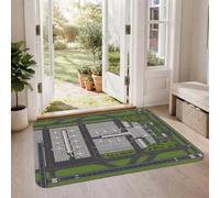 Tapis moderne pour aéroport avec carte aérienne, 0,6 x 0,9 m | Graphique de vue aérienne, motif terminal d'aéroport, thème aviation, décoration de chambre de loisirs