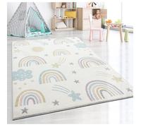 Tapis moderne pour enfants - The Carpet PEARL - Motif arc-en-ciel - Beige 80x150
