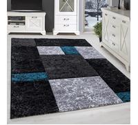 Tapis Moderne Salon - SIMPEX - ADELINE - Bleu - 80 x 300 cm - 100% Polypropylène - Contour Taille Diamant