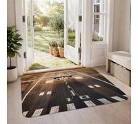 Tapis moderne sur le thème de la piste d'avion 0,6 x 0,9 m | Graphique de piste d'avion, décoration sur le thème des voyages, accents pour les amateurs de l'aviation