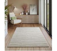 Tapis Moderne - The Carpet - Everest 2257 - 80x150 cm - Effet 3D - Poil Ras - Crème