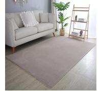 Tapis moelleux moderne poil court uni - CARPETTEX - 120 x 170 cm - Beige - Intérieur - Salon