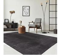 Tapis moelleux - THE CARPET - Relax - Antidérapant - Lavable - Anthracite - 80x150 cm