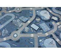 TAPIS - MOQUETTE antidérapant pour enfants STREET RUE bleu 100x150 cm