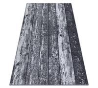 TAPIS - MOQUETTE antidérapant WOOD bois planche gris 200x400 cm