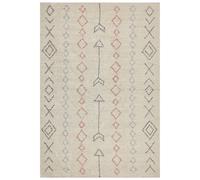 Tapis Motif Géométrique Boho Touffeté Main 160 x 230 cm en Coton Beige Dispur