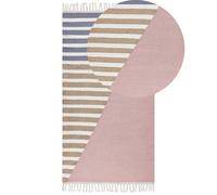 Tapis Multicolore en Laine 80 x 150 cm Moderne Fait Main à Motif Triangle Engiz