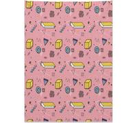 Tapis mural géométrique Abakuhaus, motifs de style Memphis, en tissu microfibre doux, ne se décolore pas, couleurs vives, lavable, 110 x 150 cm, multicolore