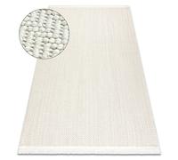 Tapis NANO FJ86B Chevron bouclé tissé plat blanc 80x150 cm