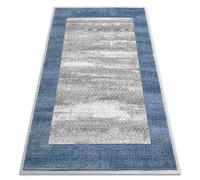 Tapis NOBLE moderne 1512 68 Cadre grec vintage - Structural deux niveaux de molleton crème / bleu 180x270 cm