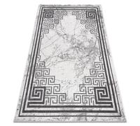 Tapis NOBLE moderne 1517 65 Cadre grec marbre - Structural deux niveaux de molleton crème / gris 120x170 cm